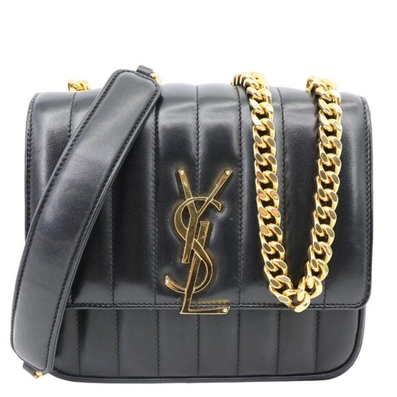 Yves Saint Laurent  Vicky Medium Vertical Quilted Leather Chain Crossbody Bag - Picture 1 of 14